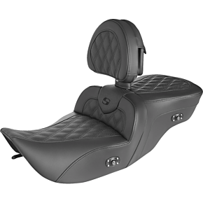 Roadsofa™ Seat - with Backrest - Full Lattice Stitch - Heated - '99-'07 FLH 897-06-182BRHC