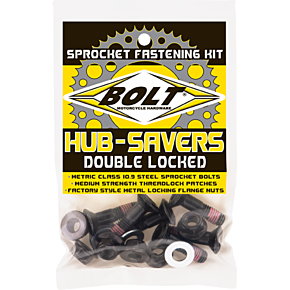 Fastener Kit - Hub-Savers/Sprocket - Double Locked - Black - 6 Pack 2008-HS.B