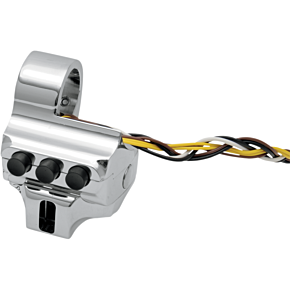 Performance Machine Pm Switch Housing - Left Side - Hydraulic Clutch - Four Button - Chrome 0062-2041-CH