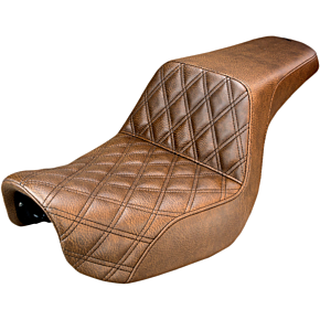 Saddlemen Step Up Seat - Lattice Stitched - Brown - FXD