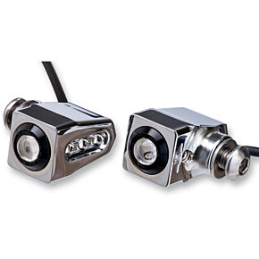 Side-mount LED Turn Signals - Chrome/Red 05-206-RC