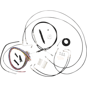 Handlebar Cable/Brake Line Kit - Quick Connect - Complete - Mini Ape Hanger Handlebars - Black LA-8157KT2-08B