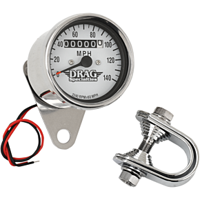 2.4" MPH Mini LED Mechanical Speedometer/Indicators - Chrome Housing - White Face - 2240:60 DS-244136