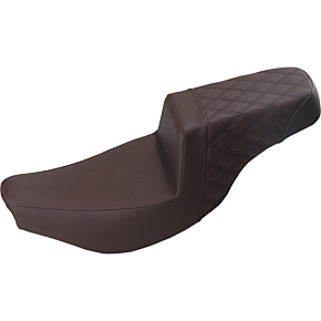 Saddlemen Step Up Seat - Driver Passenger Lattice Stitched - Brown