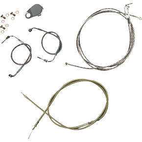 Handlebar Cable/Brake Line Kit - Quick Connect  - Mini Ape Hanger Handlebars - Stainless Steel LA-8157KT-08