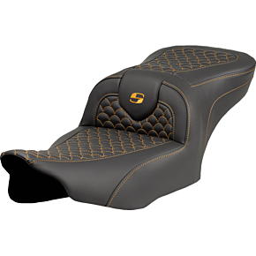 Roadsofa™ Seat - Dragon Scale Stitch - Gold Stitch - w/o Backrest - FLTR/FLHX '23-'24 823-07-20807