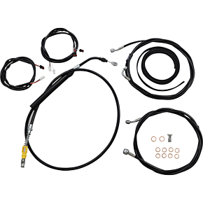Cable Kit - 12" - 14" Ape Hanger Handlebars - ABS - Black LA-8056KT3-13B