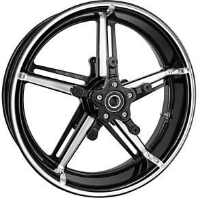 Wheel with Hub/Adapter - Factory 24 - Front - Black/Contrast Cut - 21x5.5 91-655