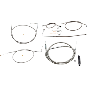 La Choppers Handlebar Cable/Brake Line Kit  - 12" - 14" Ape Hanger Handlebars - Stainless Steel LA-8151KT-13