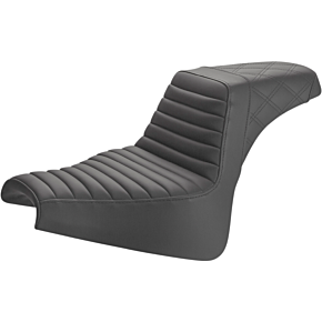 Step Up Seat - Tuck and Roll/Lattice Stitched - Black