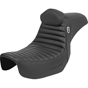 Pro Series SDC Performance Seat - w/ Backrest - Tuck-n-Roll/Carbon Fiber - Gripper - Dyna '06-'17 SC80604TB