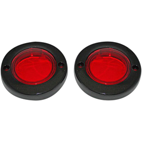 Custom Dynamics ProBEAM® Flat Bezel Turn Signal Adapters - Black/Red PB-FLAT-BEZ-BR