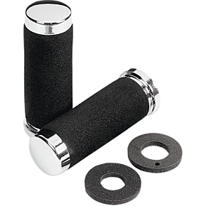 Parts Unlimited Chrome 7/8" Foam 140 mm Grips