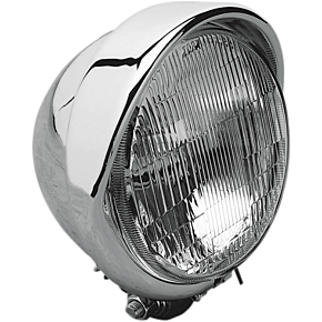 H-4 Headlight with Visor- 5-3/4" - Chrome DS-280095