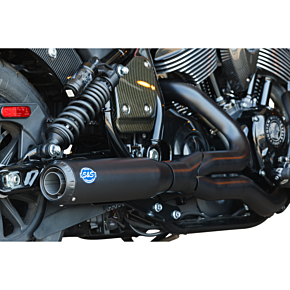 2-into-1 Qualifier Exhaust System - Guardian Black - Race Only - Indian Chief 550-1118