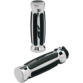 Proone Perfmfg Grips - Straight - Rubber - Chrome 802430