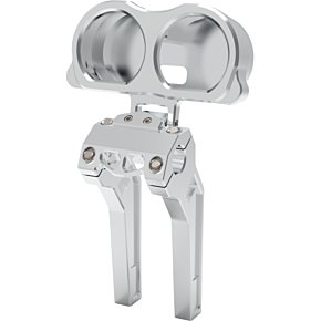 La Choppers Gauge Mount - Dual - Raw - FLT LA-7397-03R