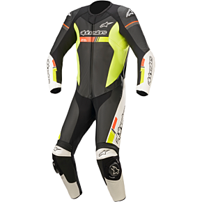 GP Force Chaser 1-Piece Leather Suit - Black/White/Red Fluo/Yellow Fluo - US 40 / EU 50 3150321-1236-50