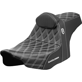 Pro Series SDC Performance Seat - White Stitching - w/ Backrest - FLT/FLH '23-'25 SC82307DB6
