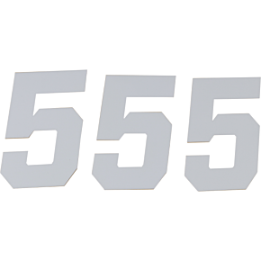 Race Number Plate - #5 - White - 6" 45-36-5