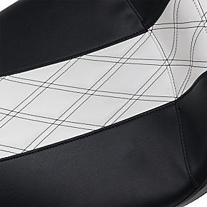 Le Pera Outcast Daddy Long Legs Seat - 2-Up - Without Backrest - Black W/White Double Diamond Inlay LK-997DLGT1