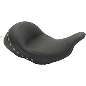 Mustang Lowdown Seat with Driver Backrest - Chrome Studded 76079