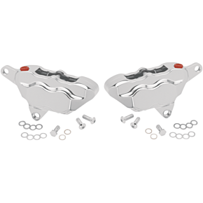 Hawg Halters 4-Piston Caliper - Dual Disc - Front - Chrome FKDDCC550