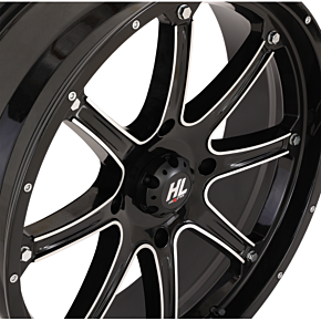 High Lifter Wheel - HL4 - Front/Rear - Gloss Black w/Machined - 20x6.5 - 4/156 - 4+2.5 (+10 mm) 20HL04-1156