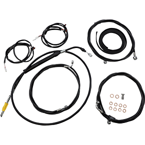 Cable Kit - 18" - 20" Ape Hanger Handlebars - ABS - Black LA-8056KT3-19B