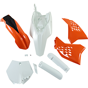 Acerbis Full Replacement Plastic Kit - '12 OE Orange/Black/White - SX65