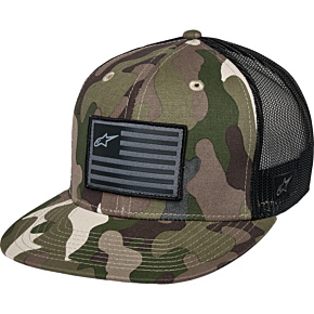 Flag Flat Trucker Hat - Camo Green/Black 1235-81960-6173-OS