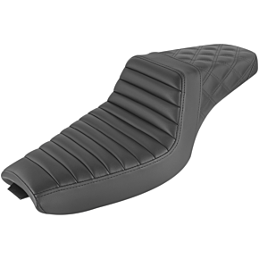 Saddlemen Step Up Seat - Tuck and Roll/Lattice Stitched - Black