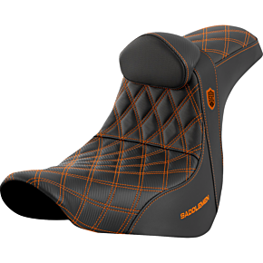 Pro Series SDC Performance Seat - w/ Backrest - Orange Stitch - FL/FX '18-'23 SC81829ORART