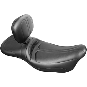 Le Pera Maverick Daddy Long Legs Seat - With Backrest - Black - Stitched - FLH '08+ LK-957DLTBR