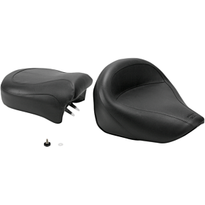 Seat - Vintage - Wide - Touring - Without Driver Backrest - Two-Piece - Smooth - Black - VZ800 75818