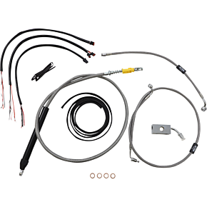 Handlebar Cable/Brake Line Kit - Quick Connect - Complete - 18" - 20" Ape Hangers - Stainless LA-8155KT2-19