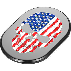 Antenna Cover - Right Rear Fender - American Flag Skull - Black FD25-AC-BLK-RT
