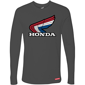 Honda Wing Long-Sleeve T-Shirt - Charcoal - Small NP21S-M3023-S