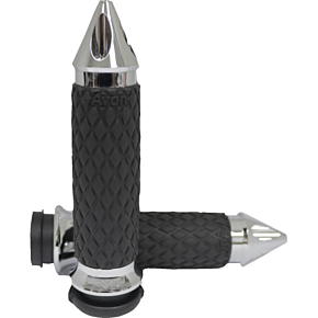 Diamond Contour Grips - Spike - Chrome - TBW DIA-60-CH-FL-SP