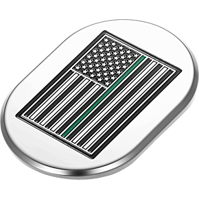 Antenna Cover - Right Rear Fender - Green Line American Flag - Chrome FD72-AC-SS-RT