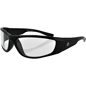 Iowa Sunglasses - Shiny Black - Clear EZIA01C