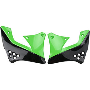Acerbis Radiator Shrouds - KX 250 F - Black/Green