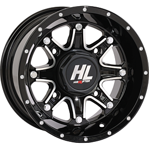 High Lifter Wheel - HL4 - Front/Rear - Gloss Black w/Machined - 12x7 - 4/156 - 4+3 (+10 mm) 12HL04-1156