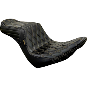 Tailwhip Seat - Diamond w/ Chestnut Stitching - Black - FXLR/FLSB '18-'22 LYR-580DD-CHET
