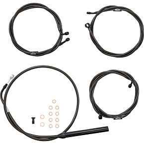 Handlebar Cable/Brake Line Kit - 12" - 14" Ape Hanger Handlebars - Midnight LA-8056KT-13M