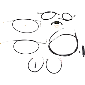 Handlebar Cable/Brake Line Kit - Complete - 12" - 14" Ape Hanger Handlebars - Black Vinyl LA-8211KT2-13B