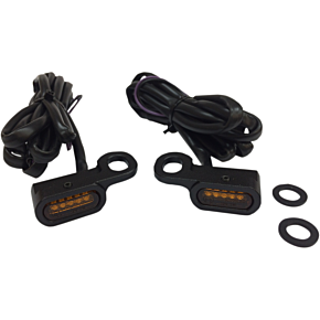 LED Handlebar Marker Lights - Hydraulic Clutch - Black/Amber 2040-2130