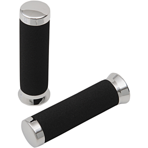 Parts Unlimited Chrome 7/8" Foam 150 mm Grips