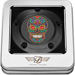 Timing Cover - 5 Hole - Sugar Skull - Black FD30-TC-5H-BLK
