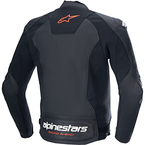 Faster v3 Airflow Leather Jacket - Black/Red Fluo - US 48 / EU 58 3103625-1030-58